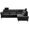 ECKSOFA in Lederlook Schwarz  - Schwarz, Modern, Holz/Textil (266/190cm) - Livetastic