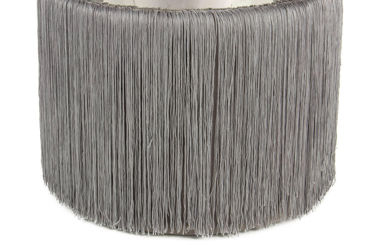 HOCKER Webstoff Grau, Silberfarben  - Silberfarben/Grau, Basics, Textil/Metall (38/45/38cm)