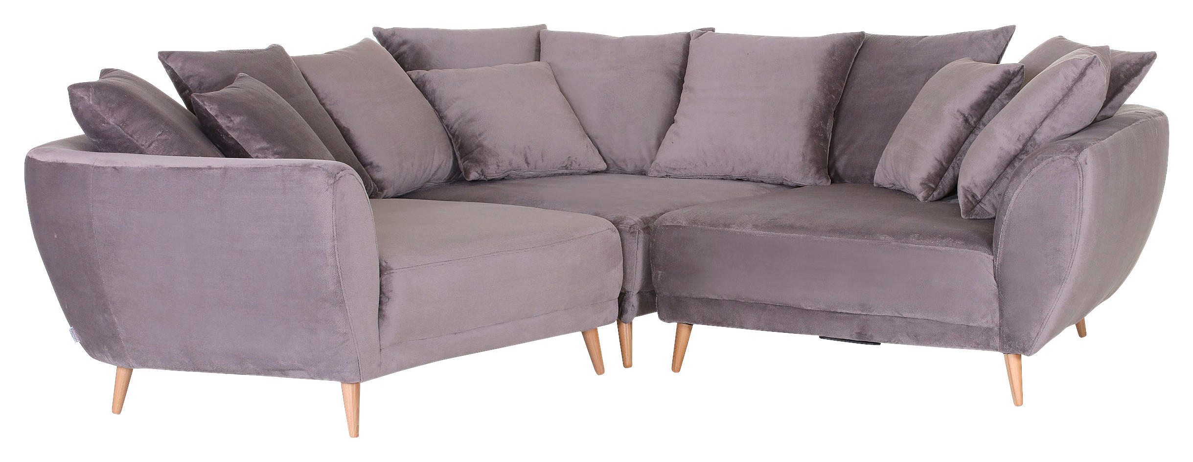 ECKSOFA Schlammfarben Flachgewebe  - Schlammfarben/Naturfarben, KONVENTIONELL, Holz/Textil (310/310cm) - Livetastic