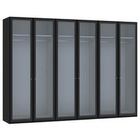 DREHTÜRENSCHRANK  in Schwarz  - Silberfarben/Schwarz, Design, Glas/Holzwerkstoff (303/220/59cm) - Jutzler