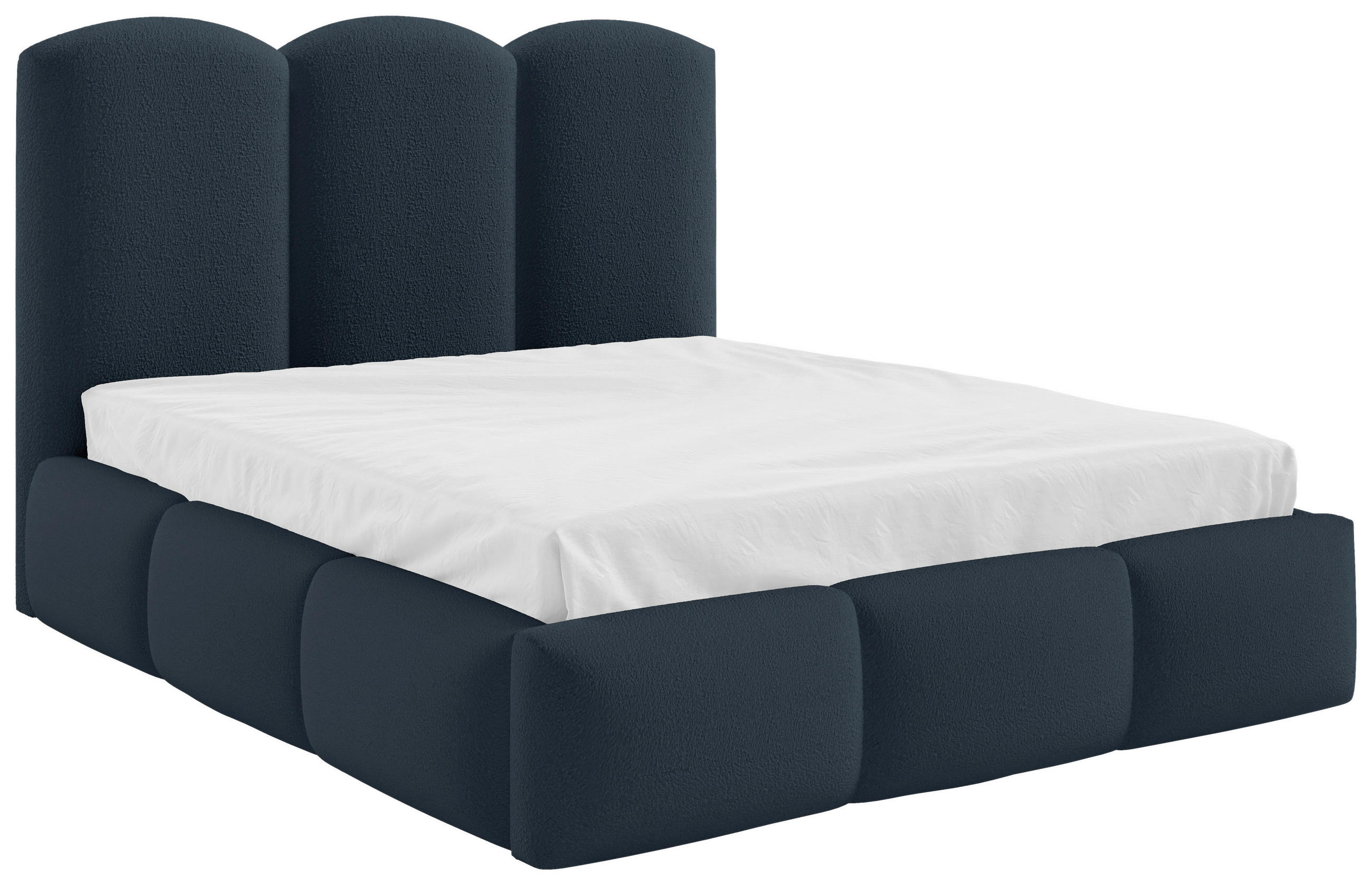 Polsterbett Bero Boucle Blau, Lf: 200x200 Cm