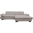 ECKSOFA in Mikrofaser Hellgrau  - Hellgrau/Schwarz, Design, Textil/Metall (290/198cm) - Xora