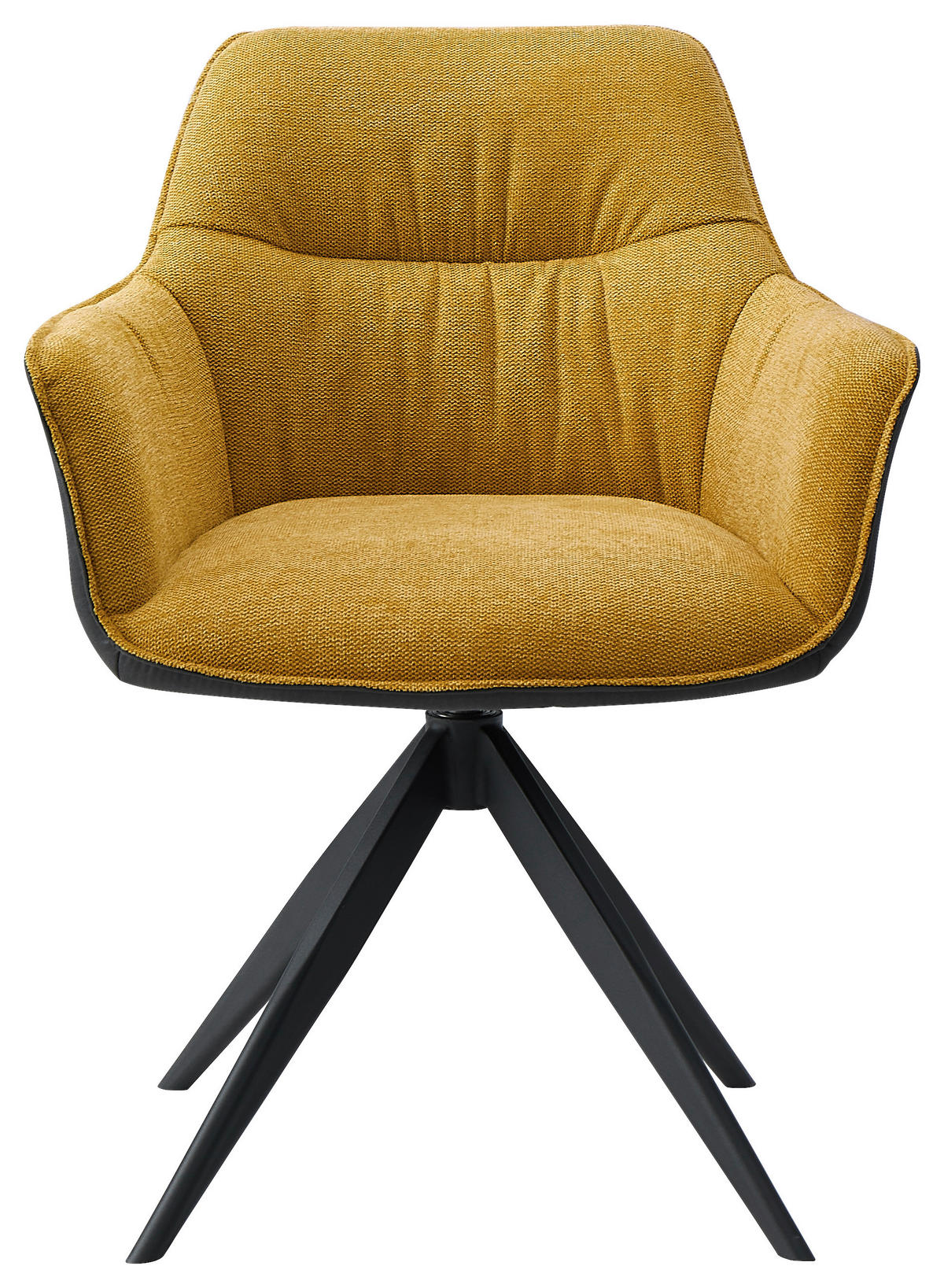 SCAUN CU BRAȚE in antracit, galben, negru  - galben/antracit, Design, metal/textil (61.5/83.5/63cm) - Novel