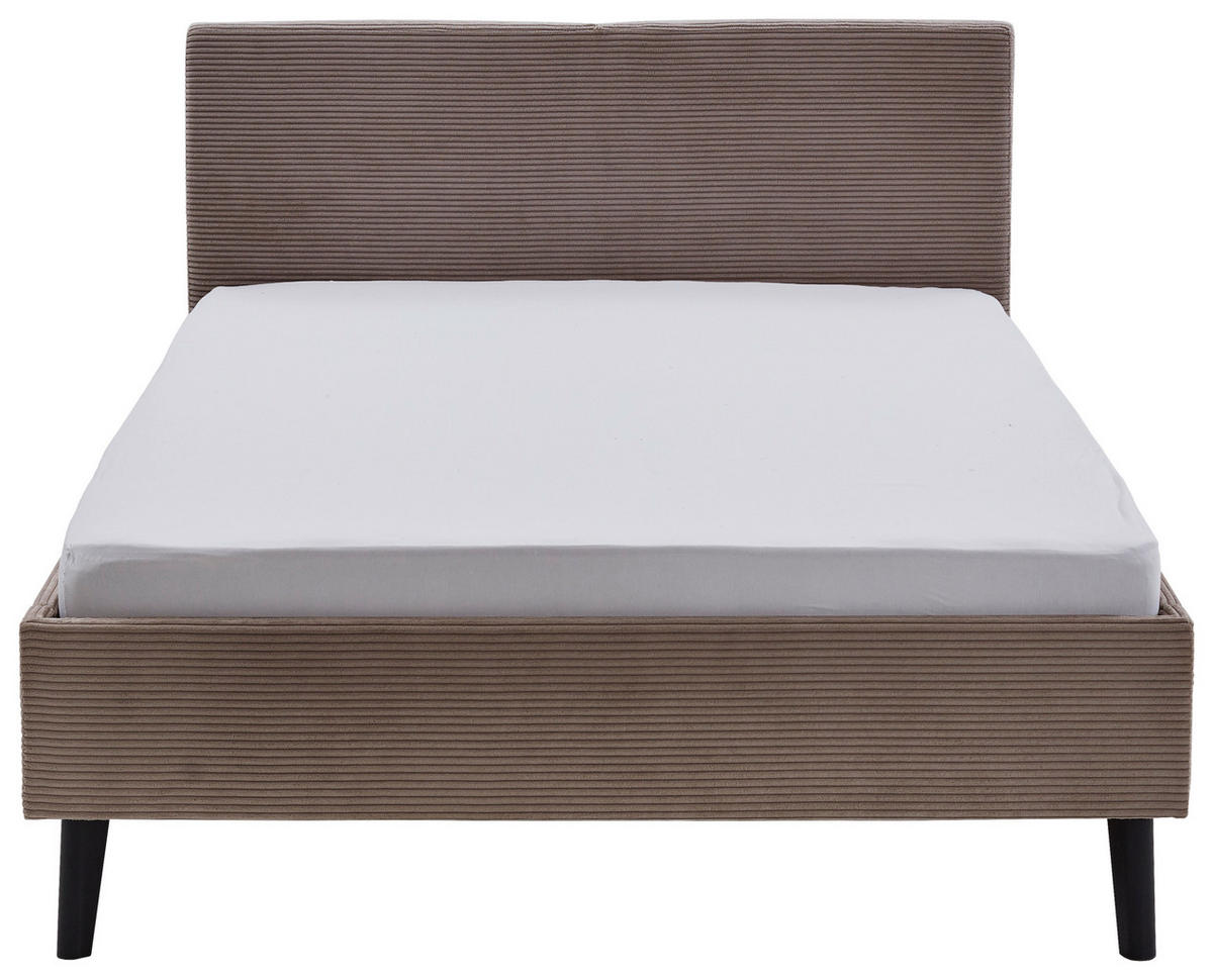 POLSTERBETT 140/200 cm  in Taupe  - Taupe/Schwarz, Basics, Holz/Textil (140/200cm) - Boxxx