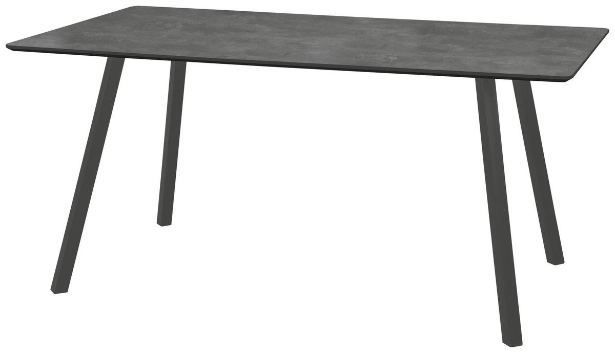 ESSTISCH rechteckig Grau  - Schwarz/Grau, Design, Holzwerkstoff/Metall (160/90/76cm) - home24