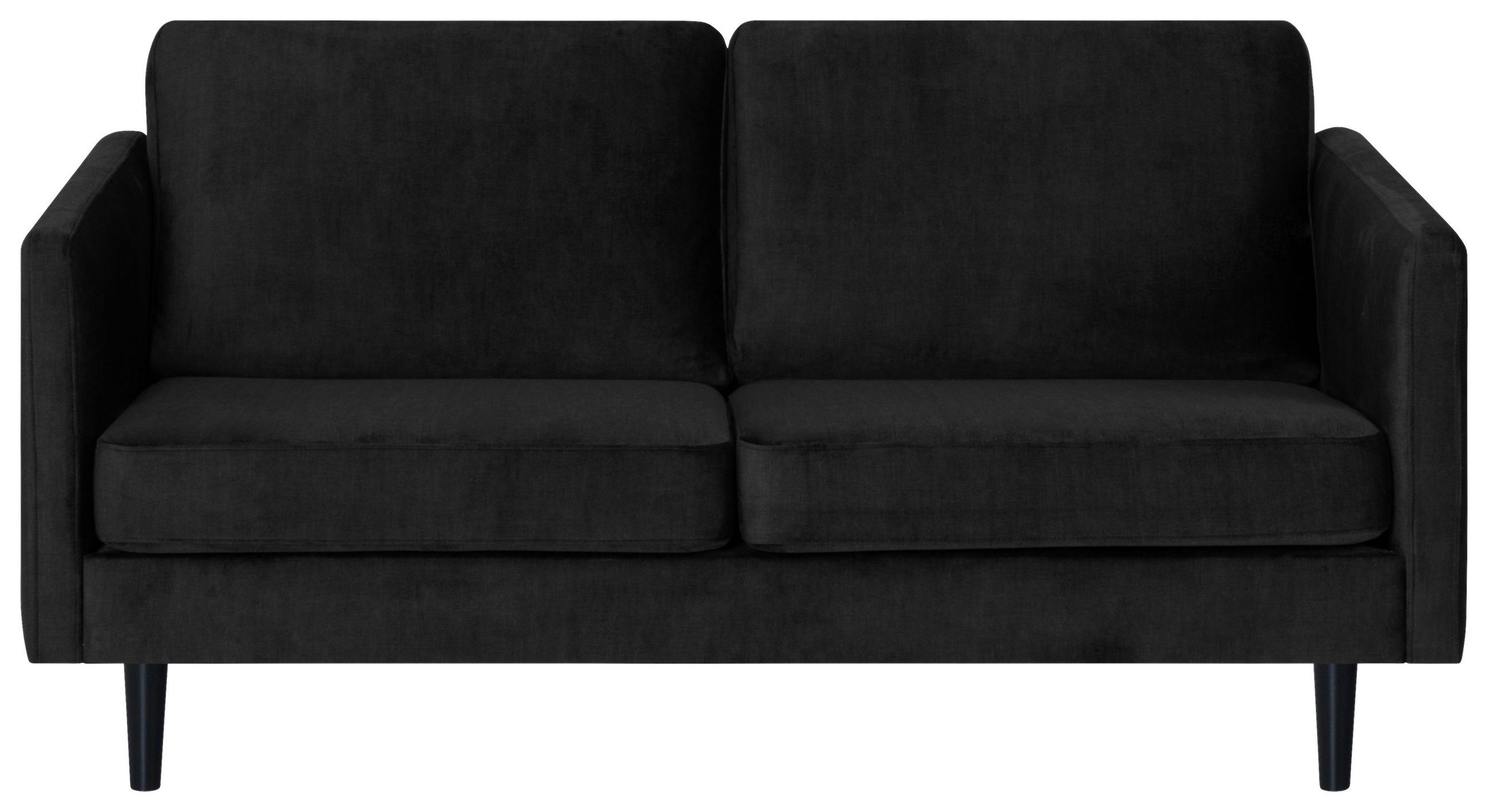 2-SITS SOFFA i textil svart  - svart, Klassisk, trä/textil (156/77/89cm) - Hom`in