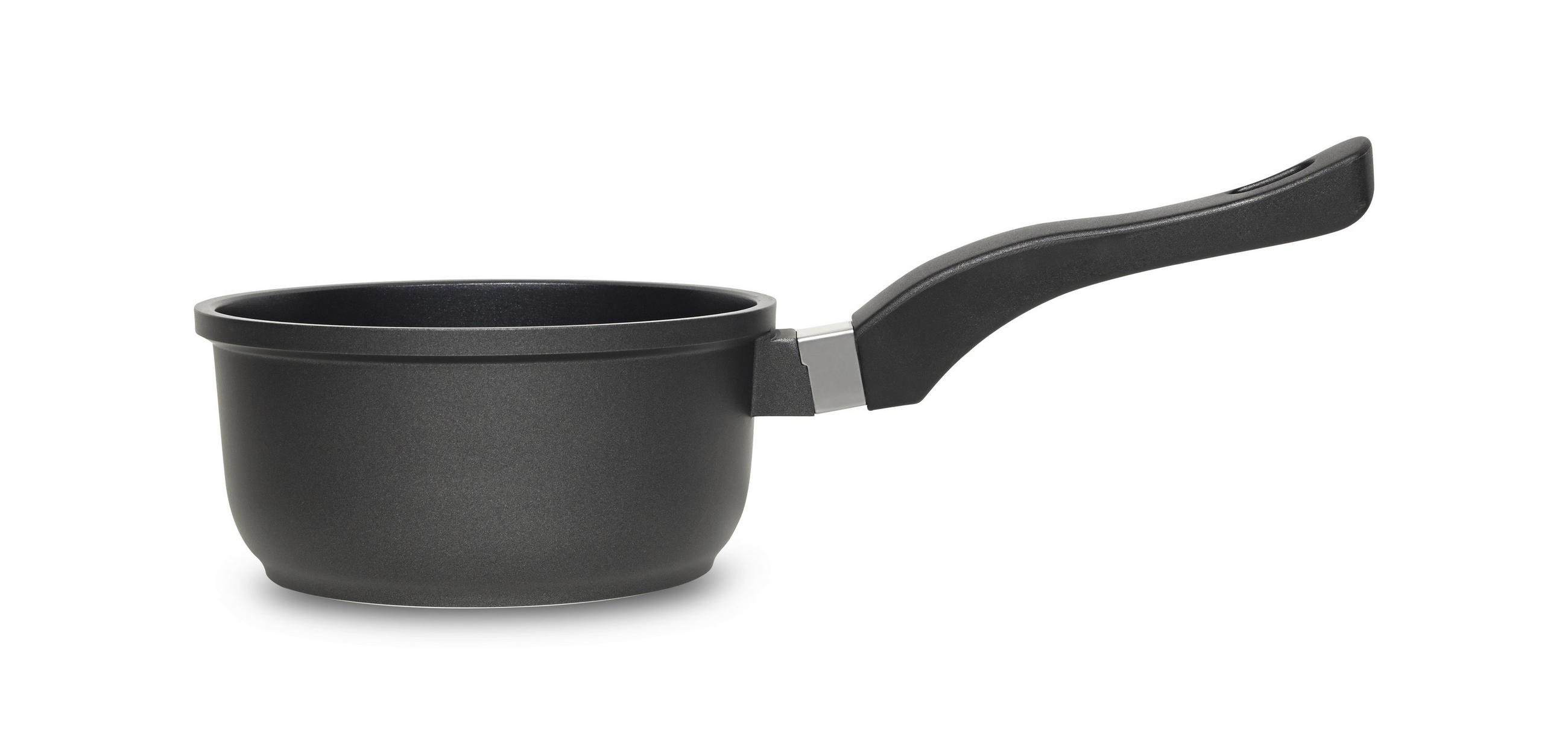 STIELKASSEROLLE Turin 1,1 l  - Edelstahlfarben/Schwarz, Konventionell, Kunststoff/Metall (16/8cm) - Homeware Profession.