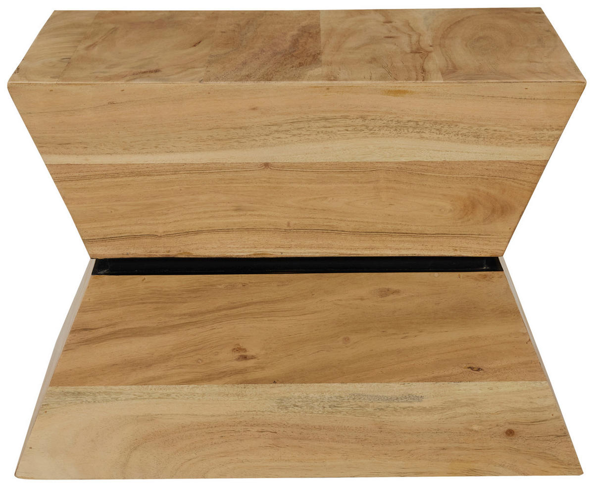 COUCHTISCH 55/55/40 cm Akazie vollmassiv quadratisch Schwarz, Akaziefarben  - Schwarz/Akaziefarben, Design, Holz (55/55/40cm) - Livetastic