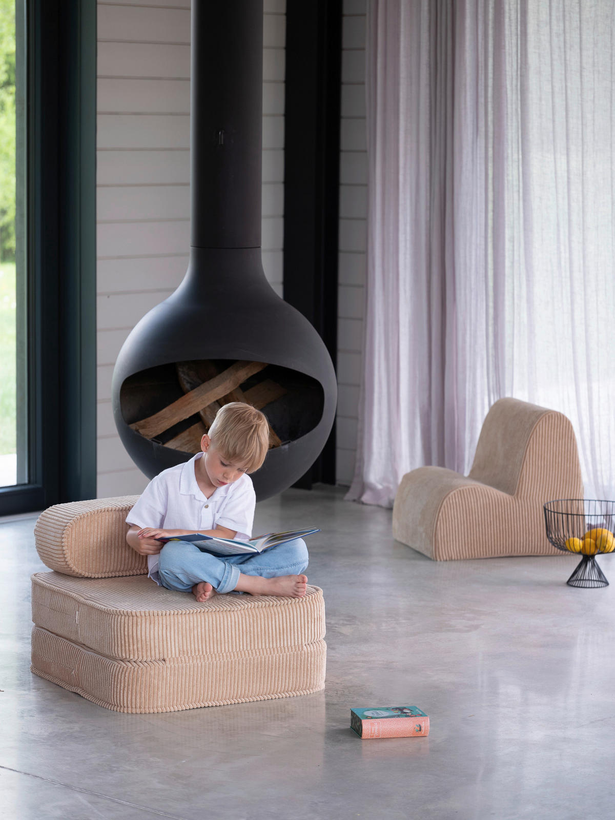 KINDERSESSEL FLIP CHAIR  - Hellbraun, Basics (65/60/25cm)