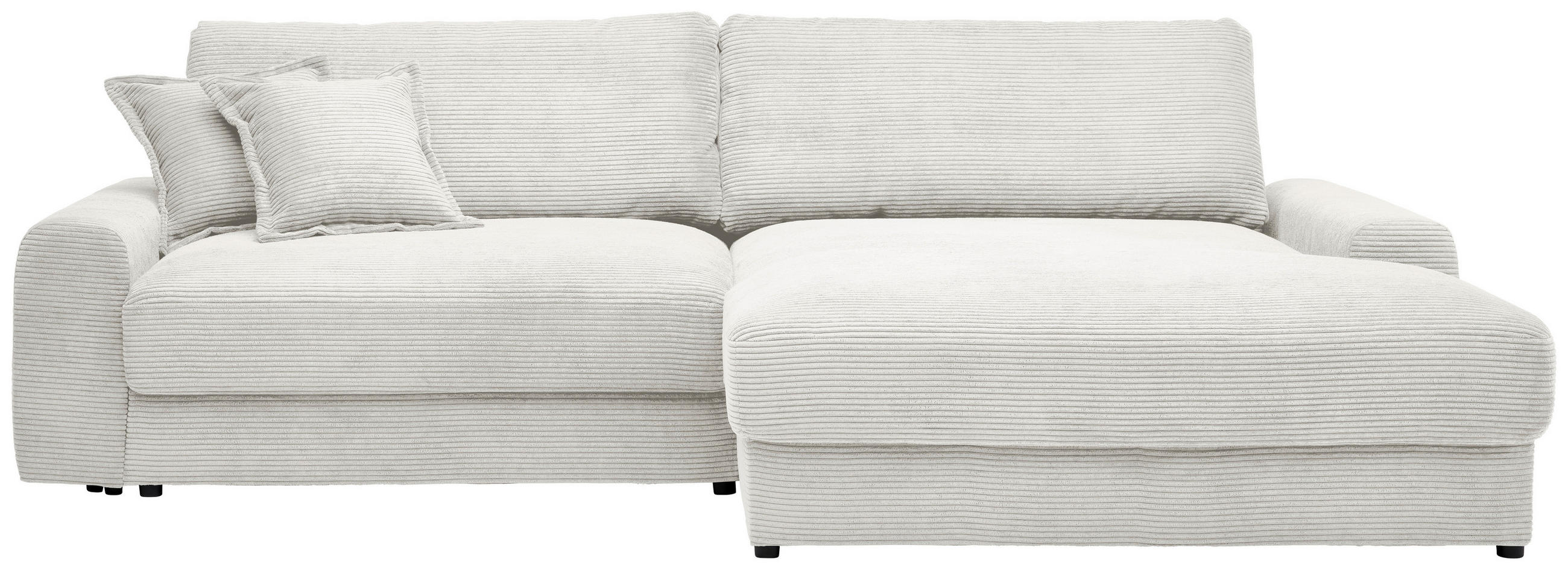 ECKSOFA Creme Cord - Creme/Schwarz, MODERN, Kunststoff/Textil (300/180cm) - Carryhome