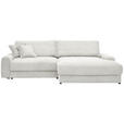 ECKSOFA in Cord Creme  - Creme/Schwarz, MODERN, Kunststoff/Textil (300/180cm) - Carryhome