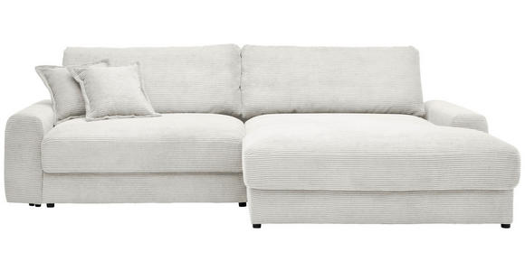 ECKSOFA in Cord Creme  - Creme/Schwarz, MODERN, Kunststoff/Textil (300/180cm) - Carryhome