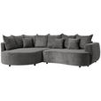 ECKSOFA  in Chenille Grau  194/307 cm  - Schwarz/Grau, Design, Kunststoff/Textil (194/307cm) - Carryhome