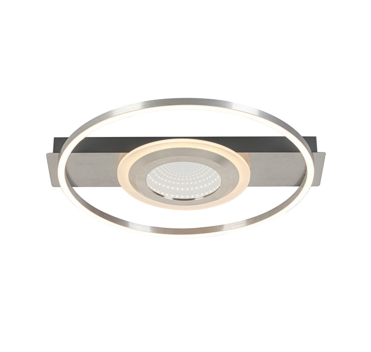 LED-DECKENLEUCHTE 42/40/6 cm   - Grau/Nickelfarben, Trend, Kunststoff/Metall (42/40/6cm) - Novel