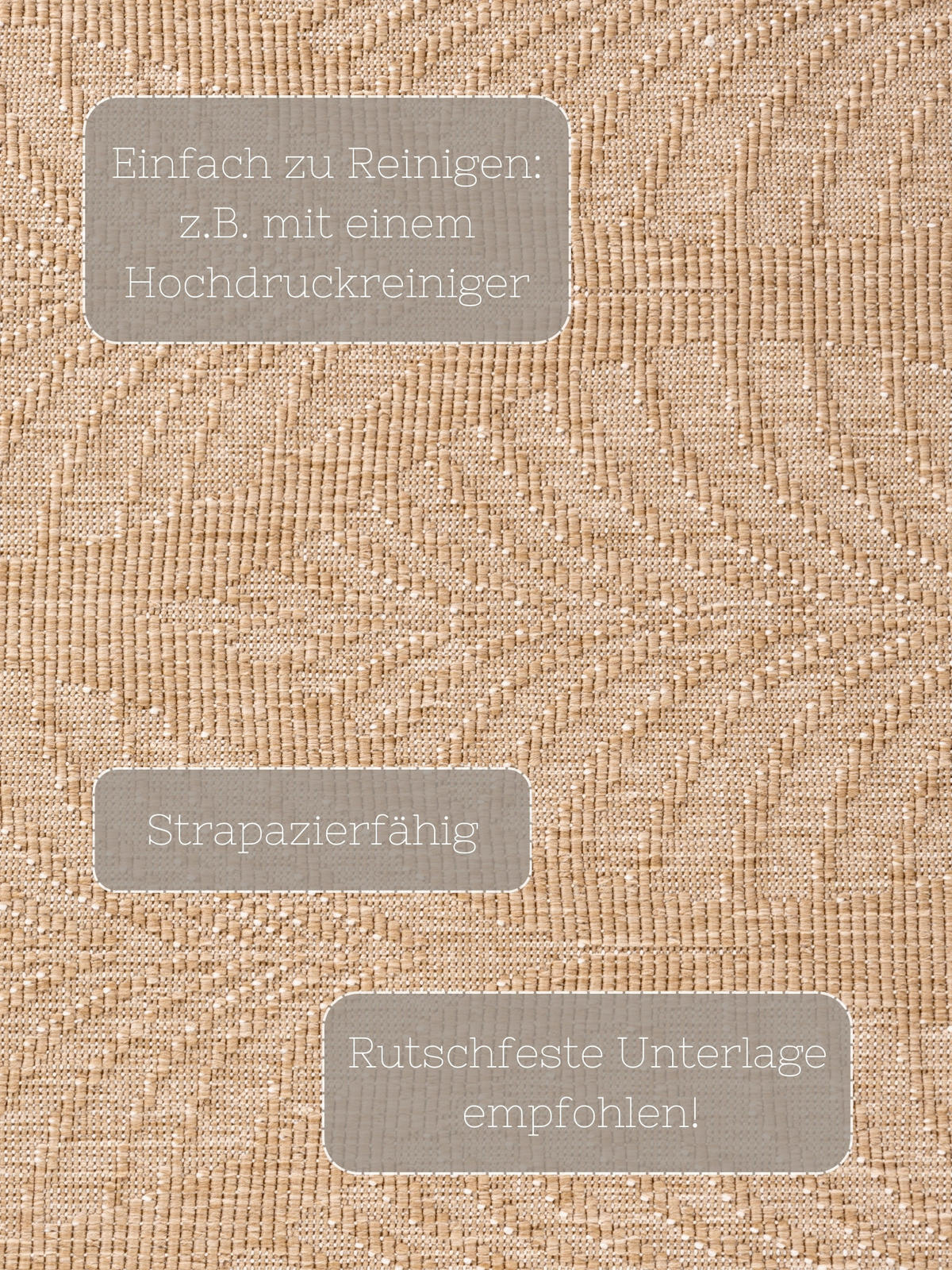 OUTDOORTEPPICH 120/170 cm Duet Weiß, Sandfarben  - Sandfarben/Weiß, Design, Kunststoff (120/170cm)