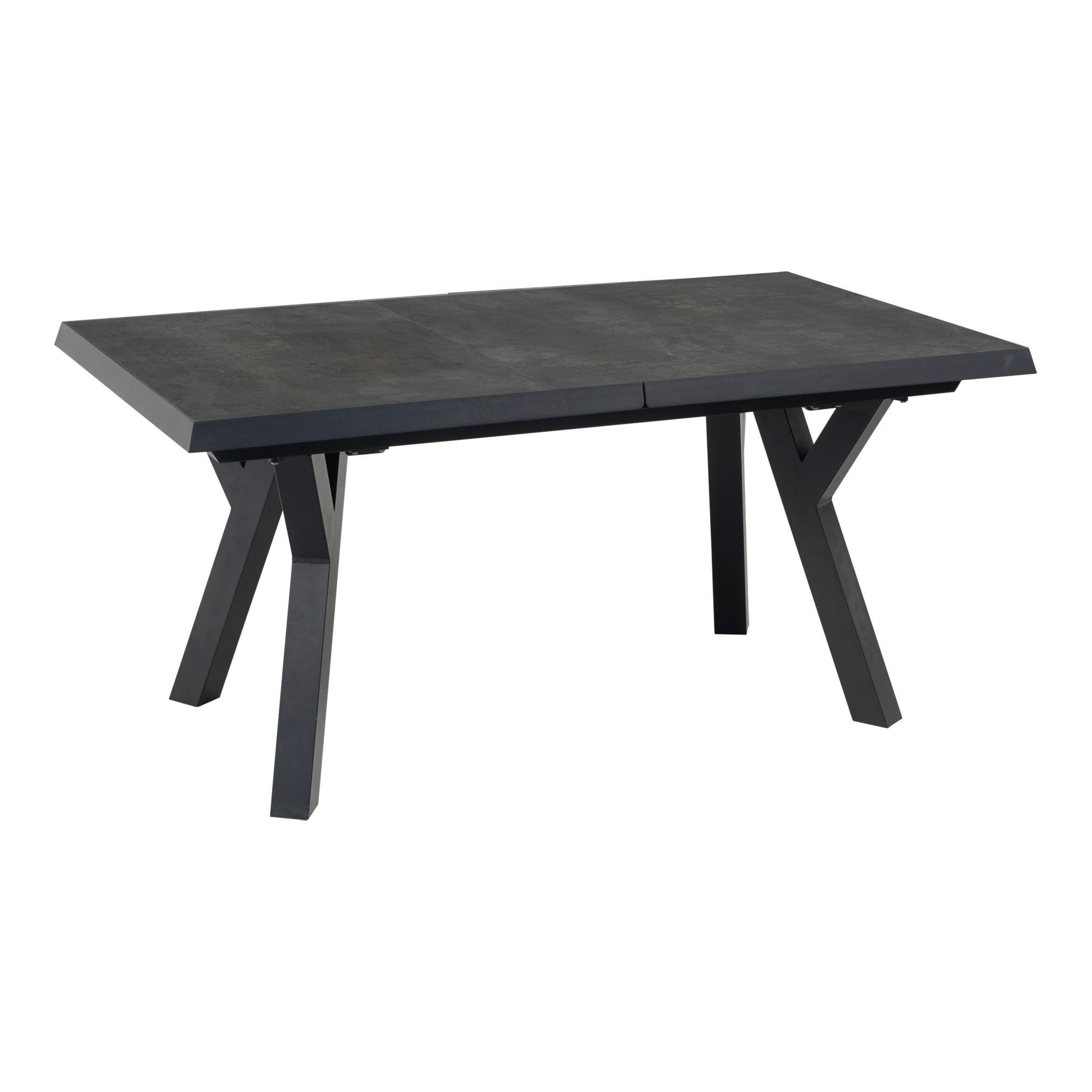 LOUNGETISCH 163-203/93/77 cm Metall, Keramik  - Schieferfarben/Anthrazit, MODERN, Keramik/Metall (163-203/93/77cm) - Ambia Garden