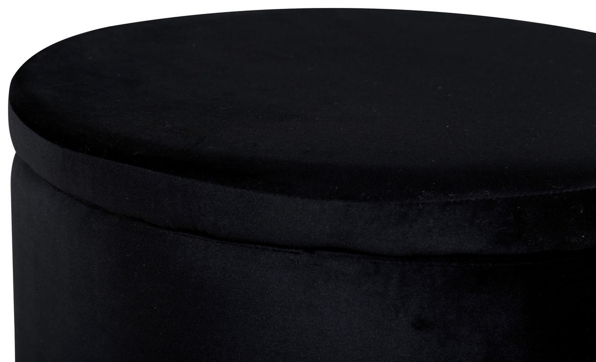 POUF Uni Schwarz 51/43/51 cm  - Schwarz, Design, Textil (51/43/51cm) - Livetastic