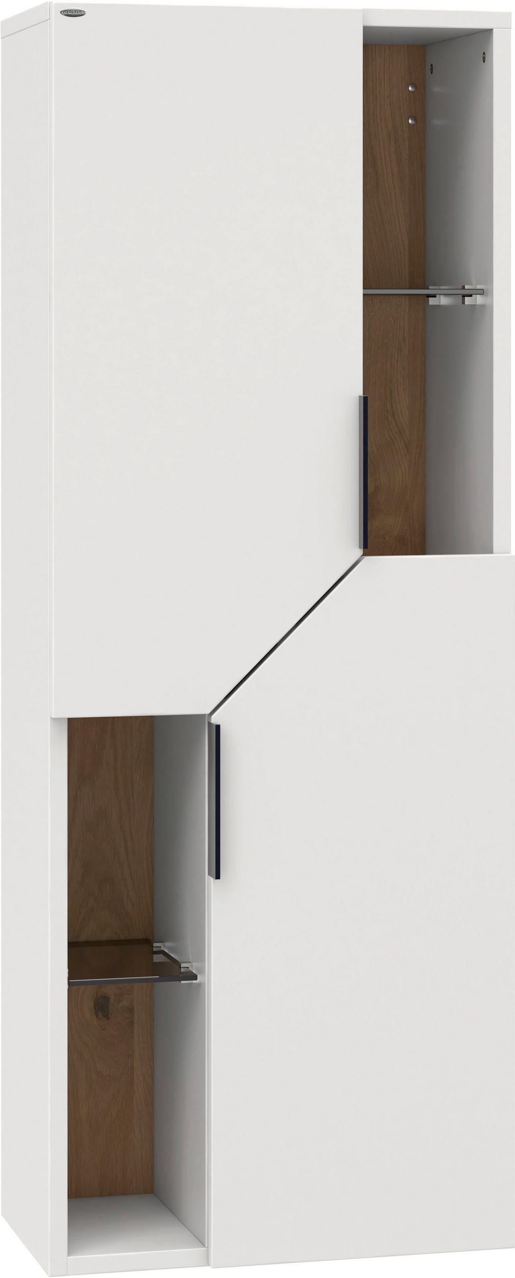MIDISCHRANK 47,9/128/35 cm  - Eichefarben/Schwarz, LIFESTYLE, Glas/Holz (47,9/128/35cm) - Voglauer