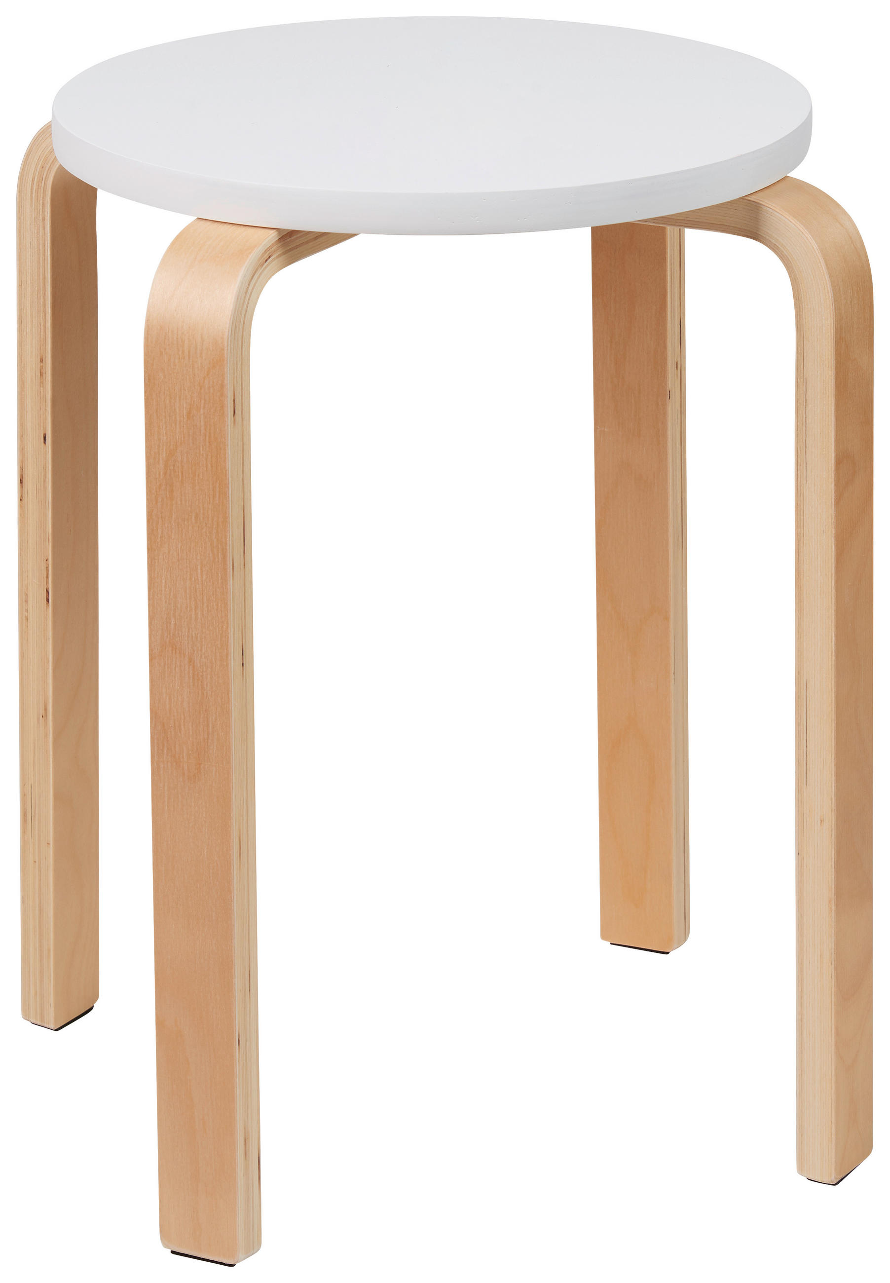 STAPELHOCKER Weiß, Birkefarben - Birkefarben/Weiß, MODERN, Holz (41/45/41cm) - Carryhome