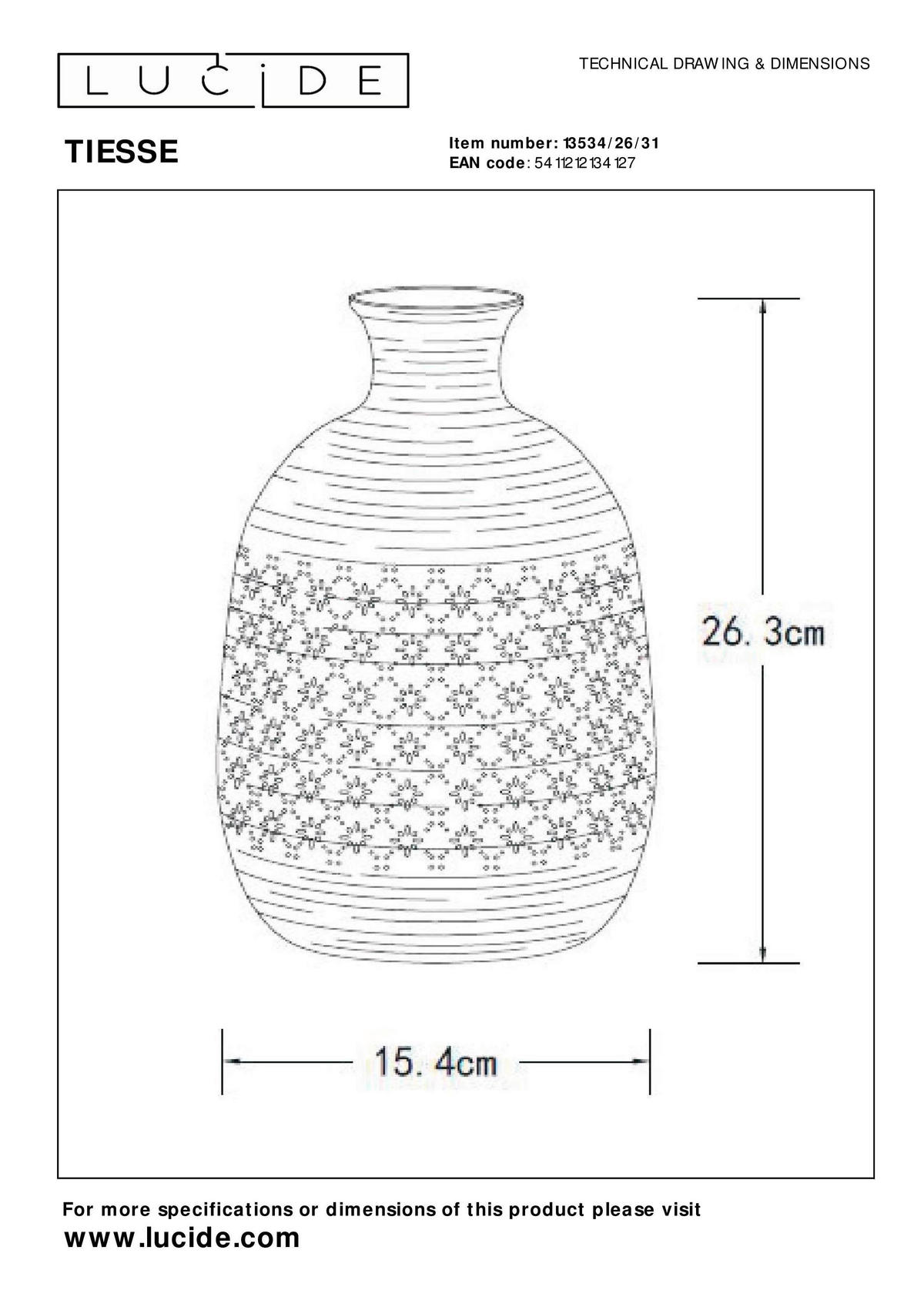 TISCHLEUCHTE 15.4/15.4/26.3 cm   - Design (15.4/15.4/26.3cm) - Lucide