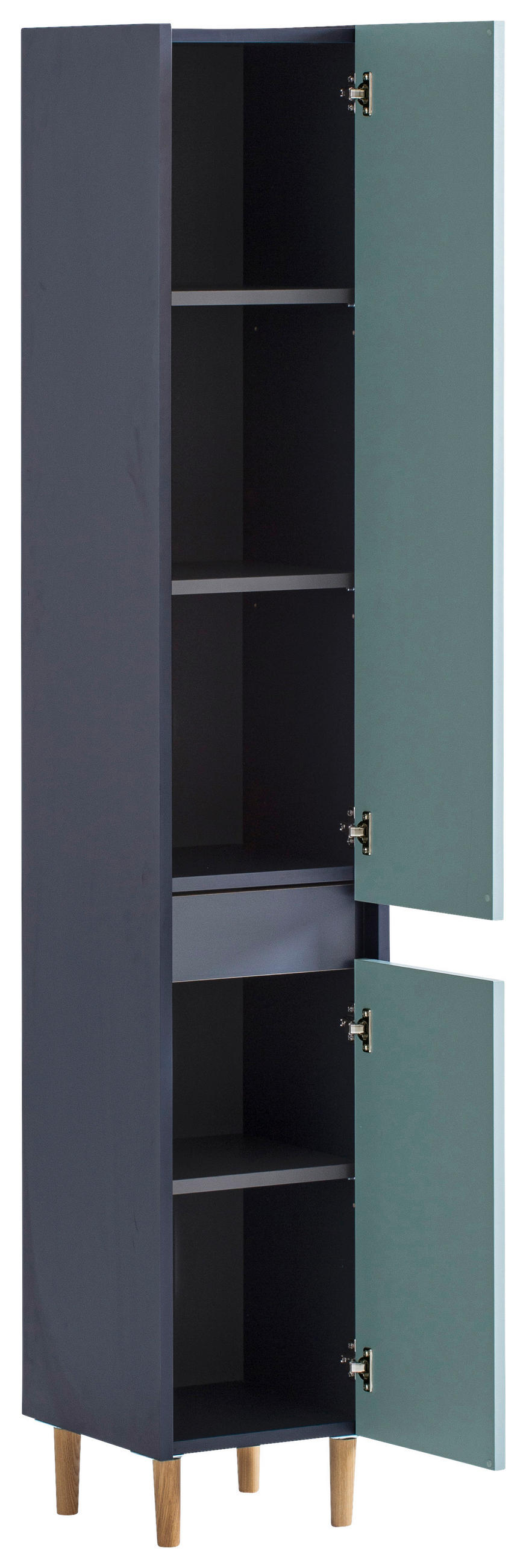 HOCHSCHRANK 30,2/170,0/33,0 cm  - Eschefarben/Dunkelblau, MODERN, Holz/Holzwerkstoff (30,2/170,0/33,0cm) - MID.YOU