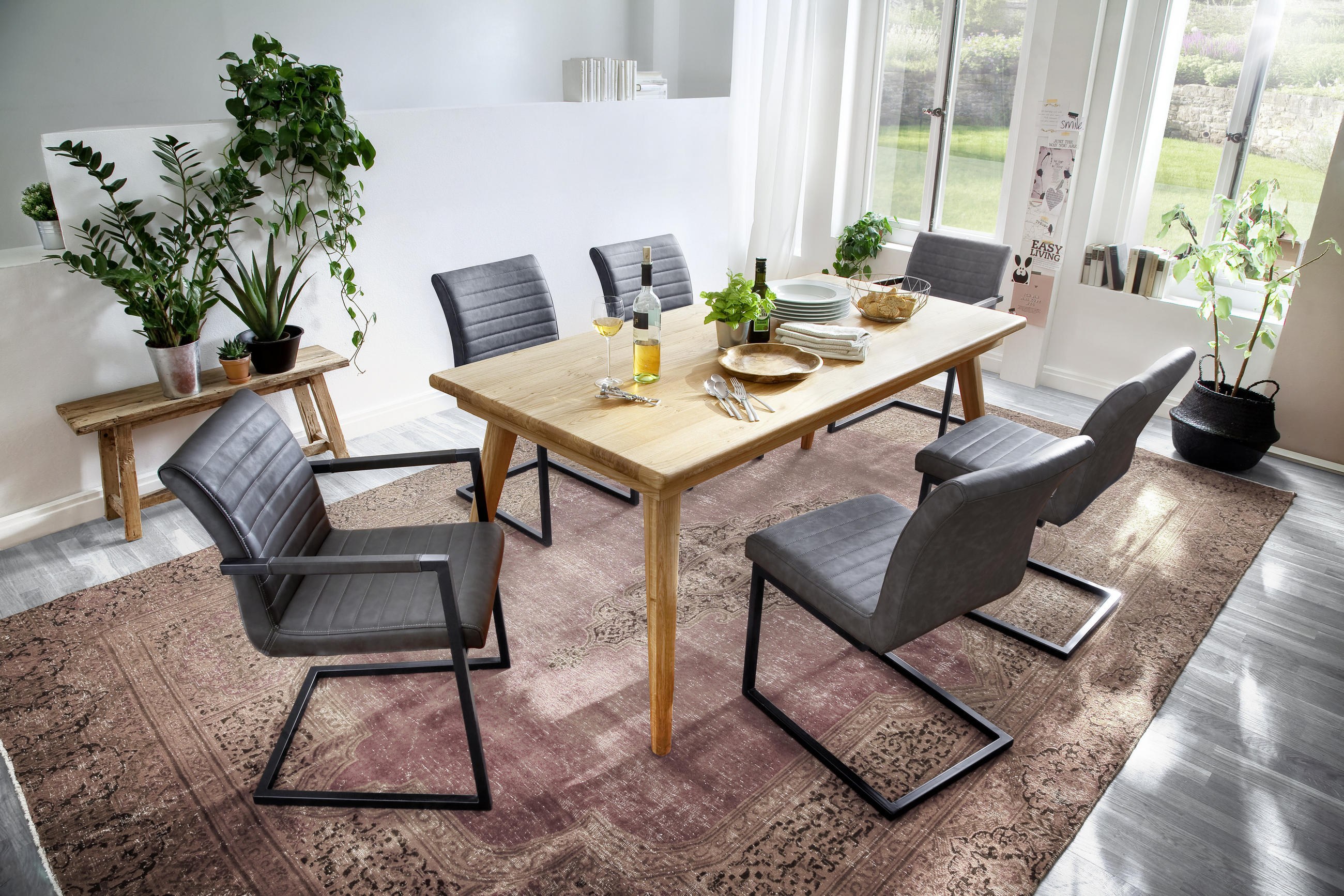 ARMLEHNSTUHL  in Stahl  - Schwarz/Braun, Design, Textil/Metall (54/86/63cm) - Livetastic