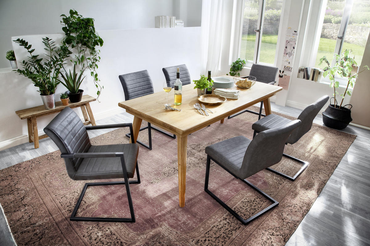 ARMLEHNSTUHL  in Stahl  - Schwarz/Braun, Design, Textil/Metall (54/86/63cm) - Livetastic