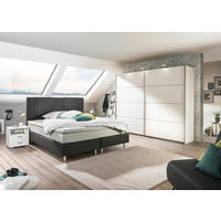 BOXSPRINGBETT 180/200 cm  in Anthrazit, Hellgrau  - Anthrazit/Hellgrau, Design, Holz/Textil (180/200cm) - Carryhome