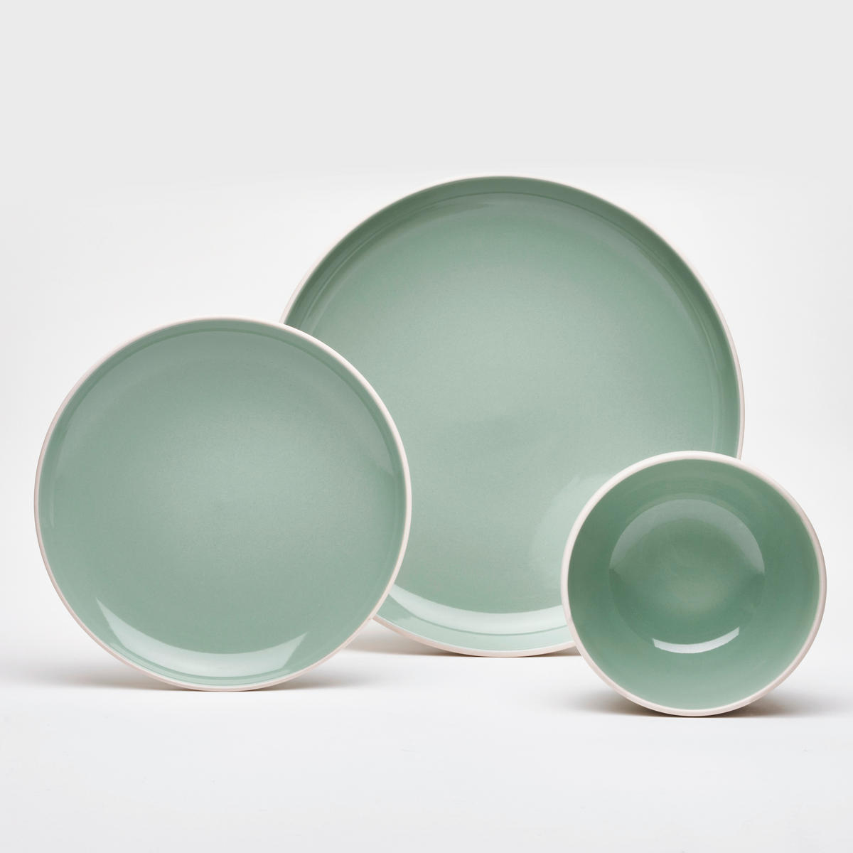 KOMPLETT SERVIS London 16 delar  - ljusgrön, Basics, keramik - Van Well