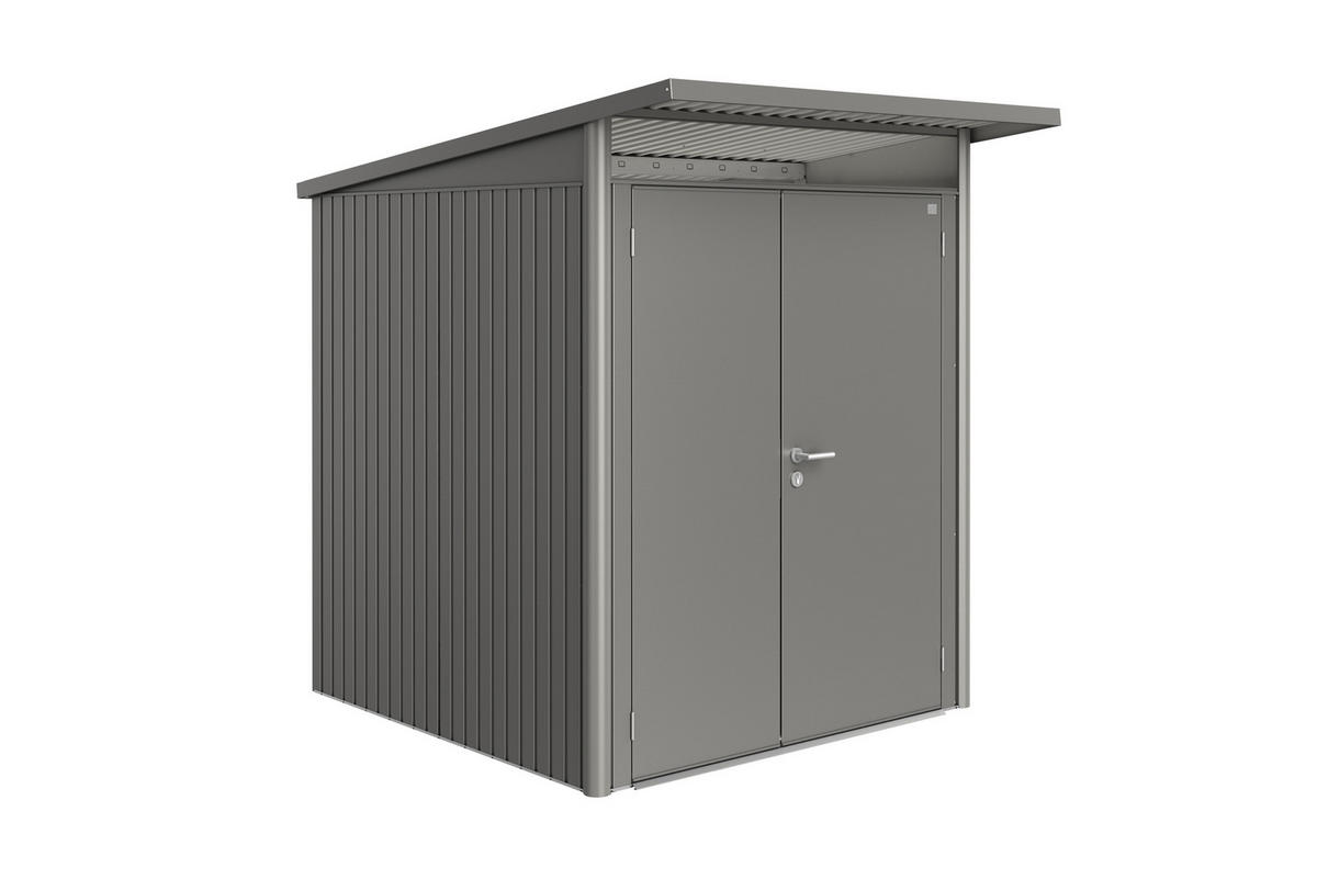 GERÄTEHAUS 180/218/222 cm  - Grau, Design, Metall (180/218/222cm) - Biohort