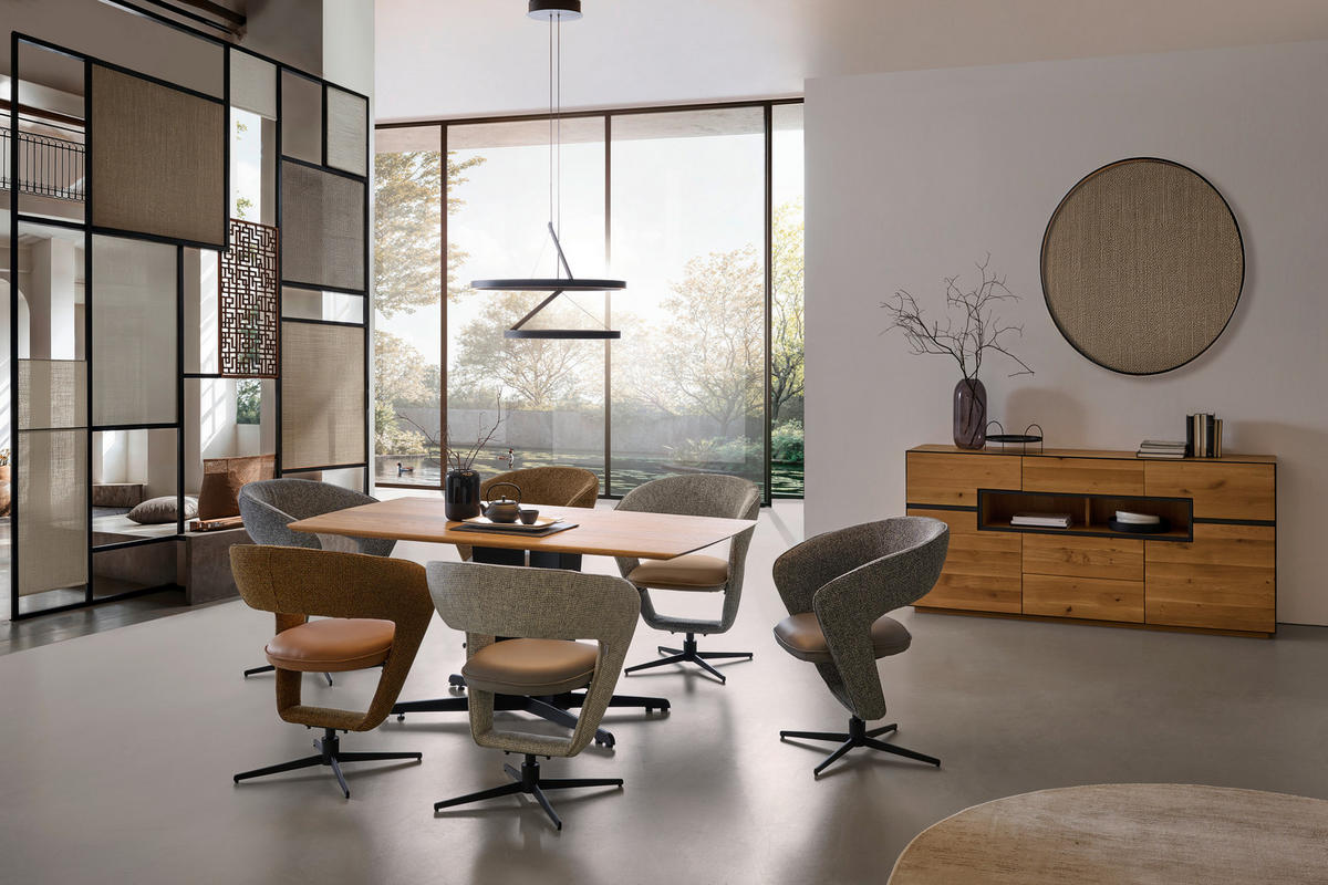 ESSTISCH Wildeiche rechteckig Wildeiche  - Wildeiche/Schwarz, KONVENTIONELL, Holz/Metall (170/90/77cm) - Linea Natura