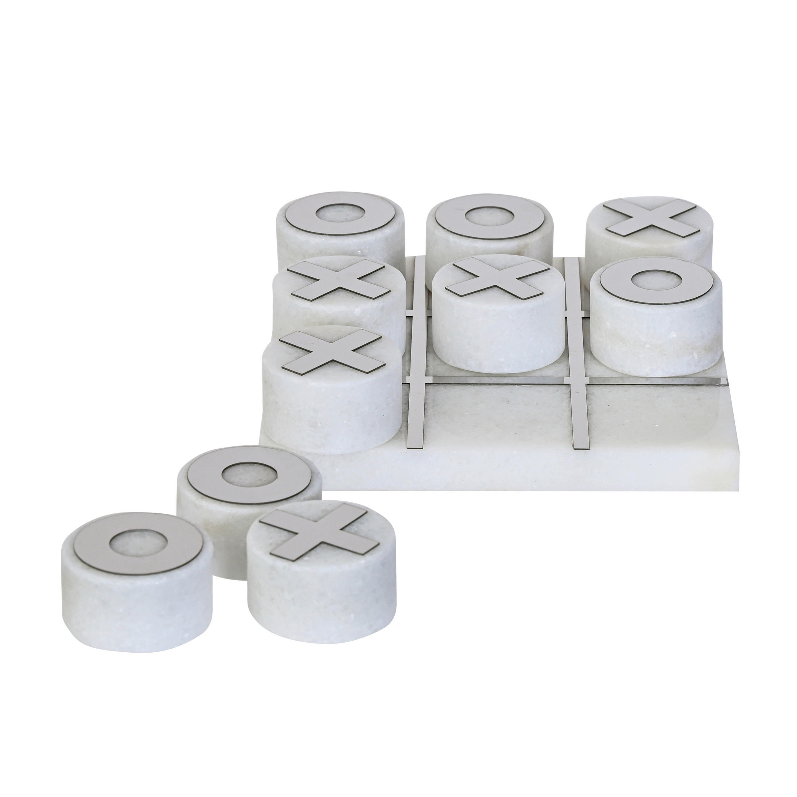 DEKOSPIEL - Weiß, LIFESTYLE, Stein/Metall (17,5/17,5/5cm) - Ambia Home
