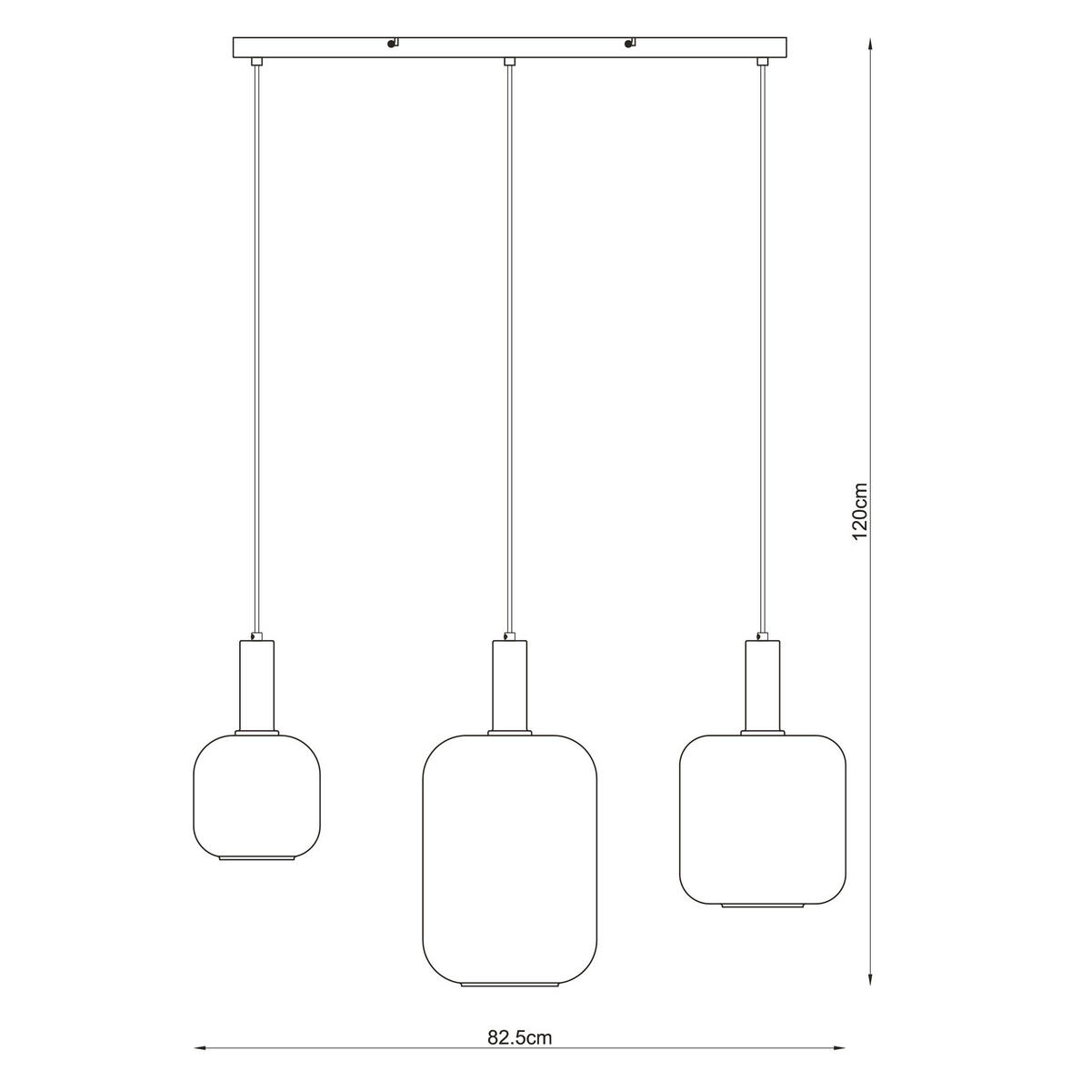 HÄNGELEUCHTE 82,5/22/120 cm  - Braun, Trend, Glas/Metall (82,5/22/120cm) - Collet's Monde