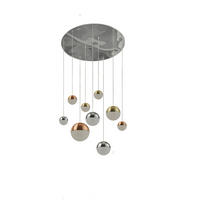 LED-HÄNGELEUCHTE Planets 60/153 cm  - Chromfarben, Design, Glas/Textil (60/153cm) - Searchlight