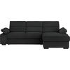 ECKSOFA Webstoff Schwarz  - Dunkelbraun/Schwarz, Konventionell, Kunststoff/Textil (258/166cm) - Cantus