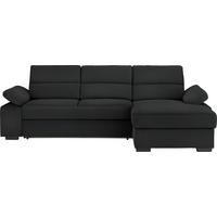 ECKSOFA in Webstoff Schwarz  - Dunkelbraun/Schwarz, Konventionell, Kunststoff/Textil (258/166cm) - Cantus