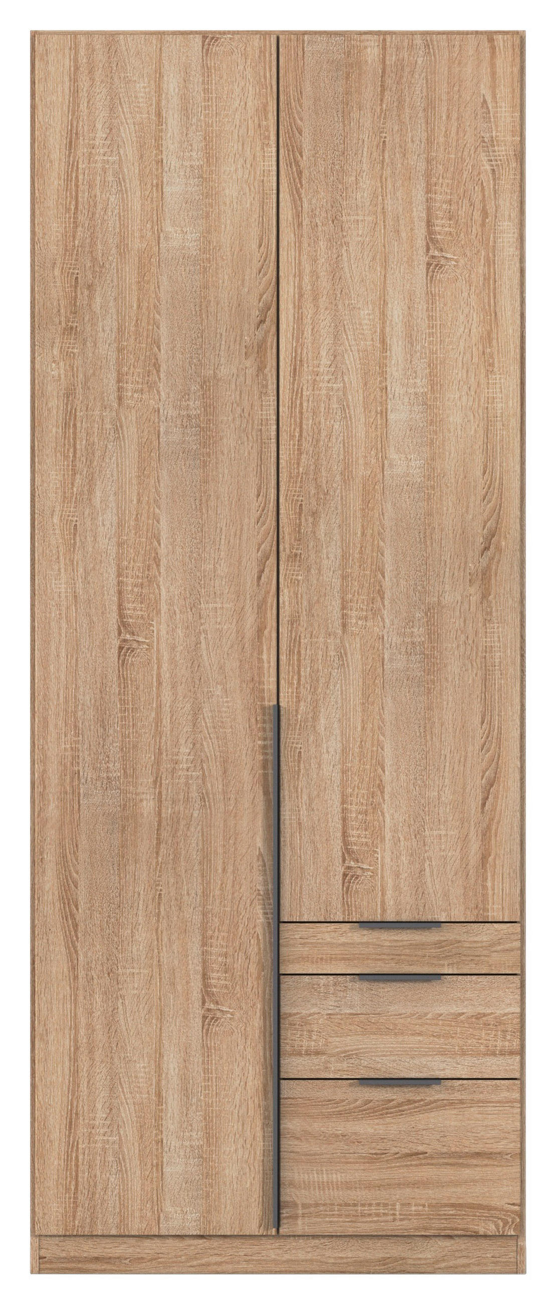 DREHTÜRENSCHRANK Sonoma Eiche  - Grau/Sonoma Eiche, Modern, Holzwerkstoff/Metall (91/229/54cm) - Rauch Möbel
