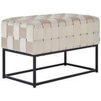 SITZBANK 71/47/41 cm Samt Schwarz, Beige  - Beige/Schwarz, Trend, Textil/Metall (71/47/41cm) - Xora