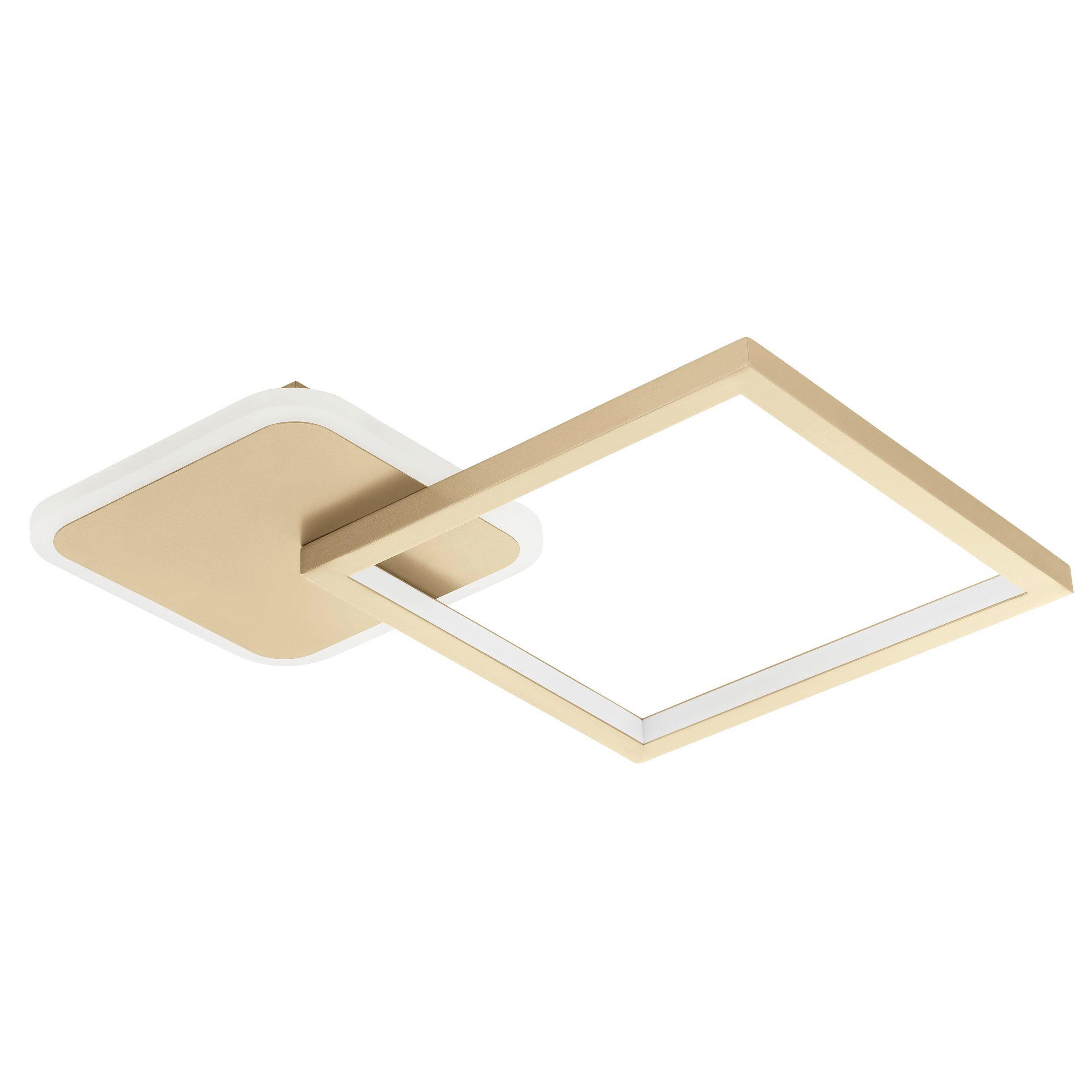 PLAFONIERĂ CU LED - alb/auriu, Basics, metal (33/33/5cm)