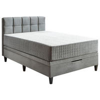 BOXBETT 140/200 cm,  in Anthrazit, Bettkasten, Matratzen, H2 + H3 = mittel + fest  - Anthrazit, KONVENTIONELL, Textil (140/200cm) - Boxxx