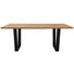 ESSTISCH Wildeiche massiv Eichefarben, Schwarz - Eichefarben/Schwarz, KONVENTIONELL, Holz/Metall (200/100/78cm) - Voleo