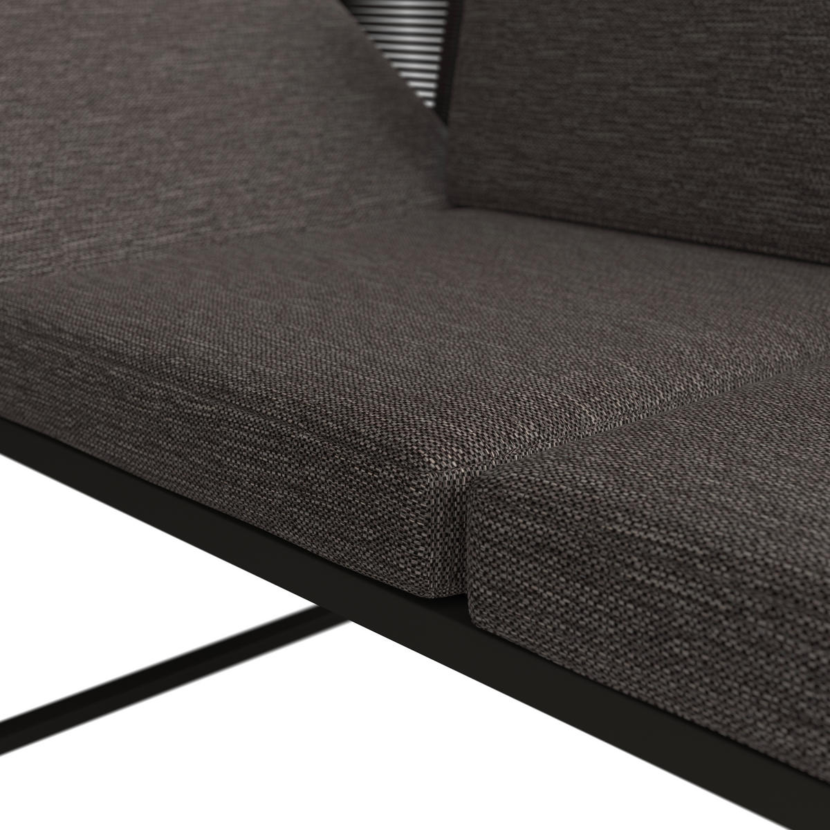 LOUNGE GARNITÚRA 3 részes  280/217 cm   - fekete/sötétszürke, Design, textil/fém (280/217cm) - Amatio