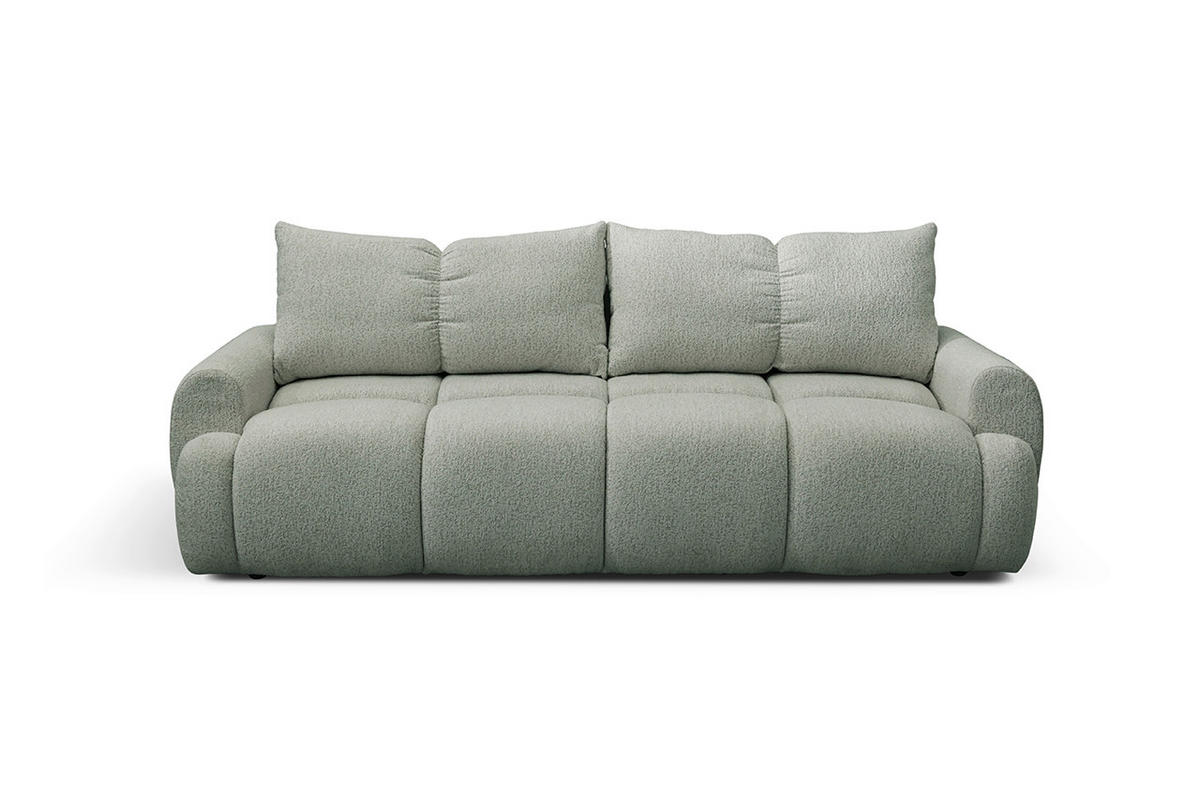 SCHLAFSOFA ALBA Struktur Olivgrün  inkl. Bettkasten, Schlaffunktion  - Schwarz/Olivgrün, Design, Holz/Textil (242/93/104cm) - MID.YOU