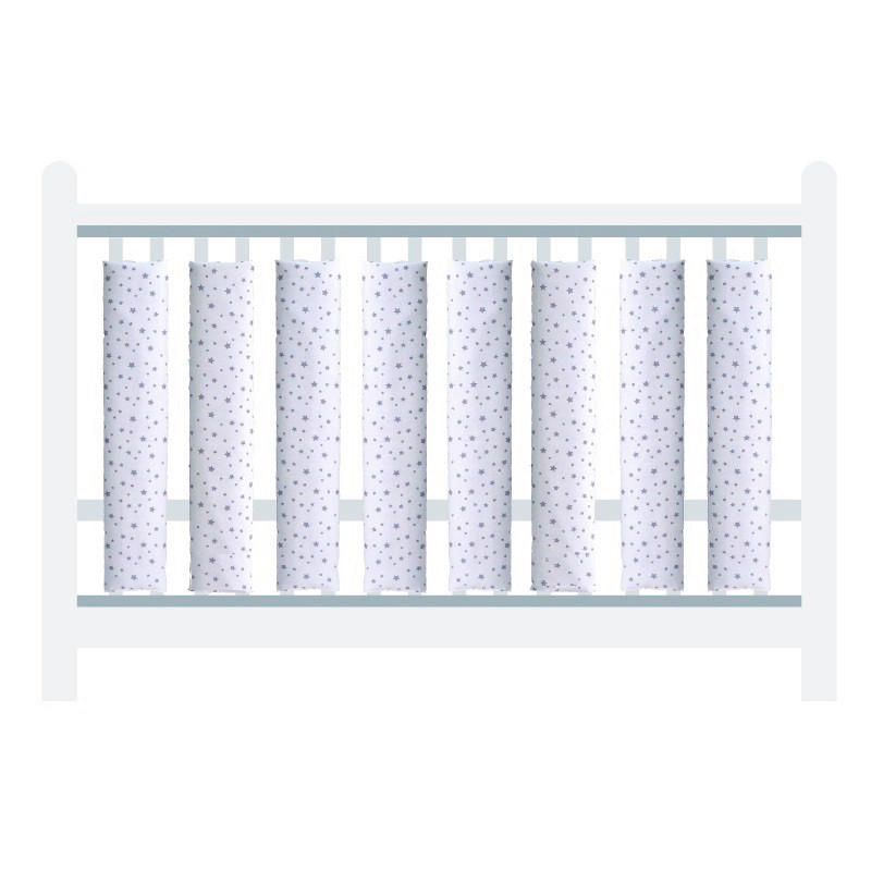 ZAŠČITNA OGRAJA ZA POSTELJICO - siva/bela, Basics, tekstil (27/56cm)