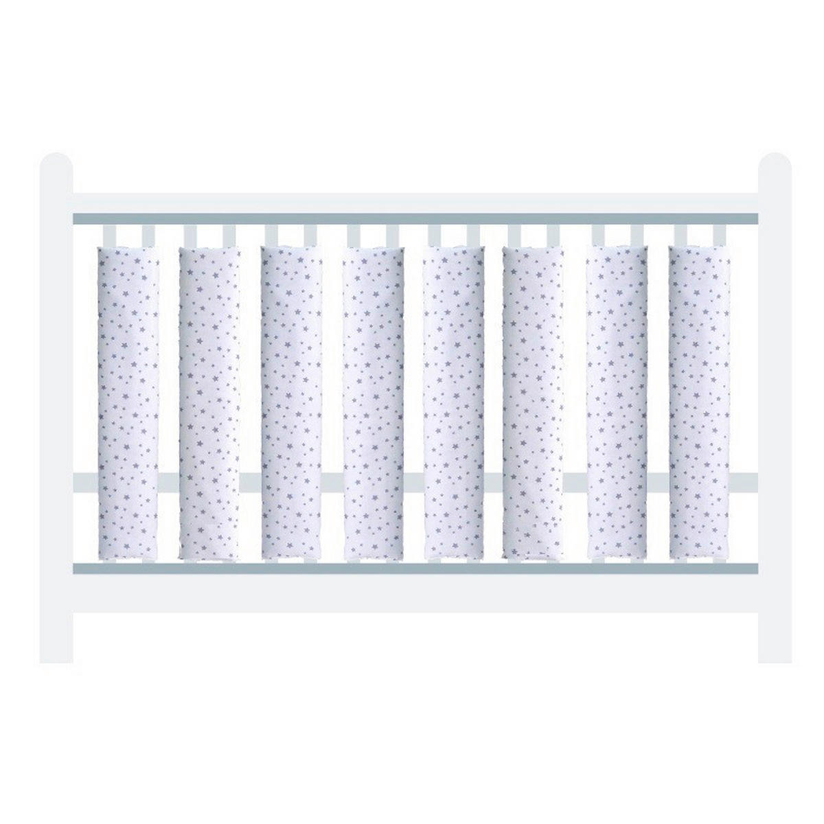 ZAŠTITNA OGRADICA ZA KREVET   - bijela/siva, Basics, tekstil (27/56cm)