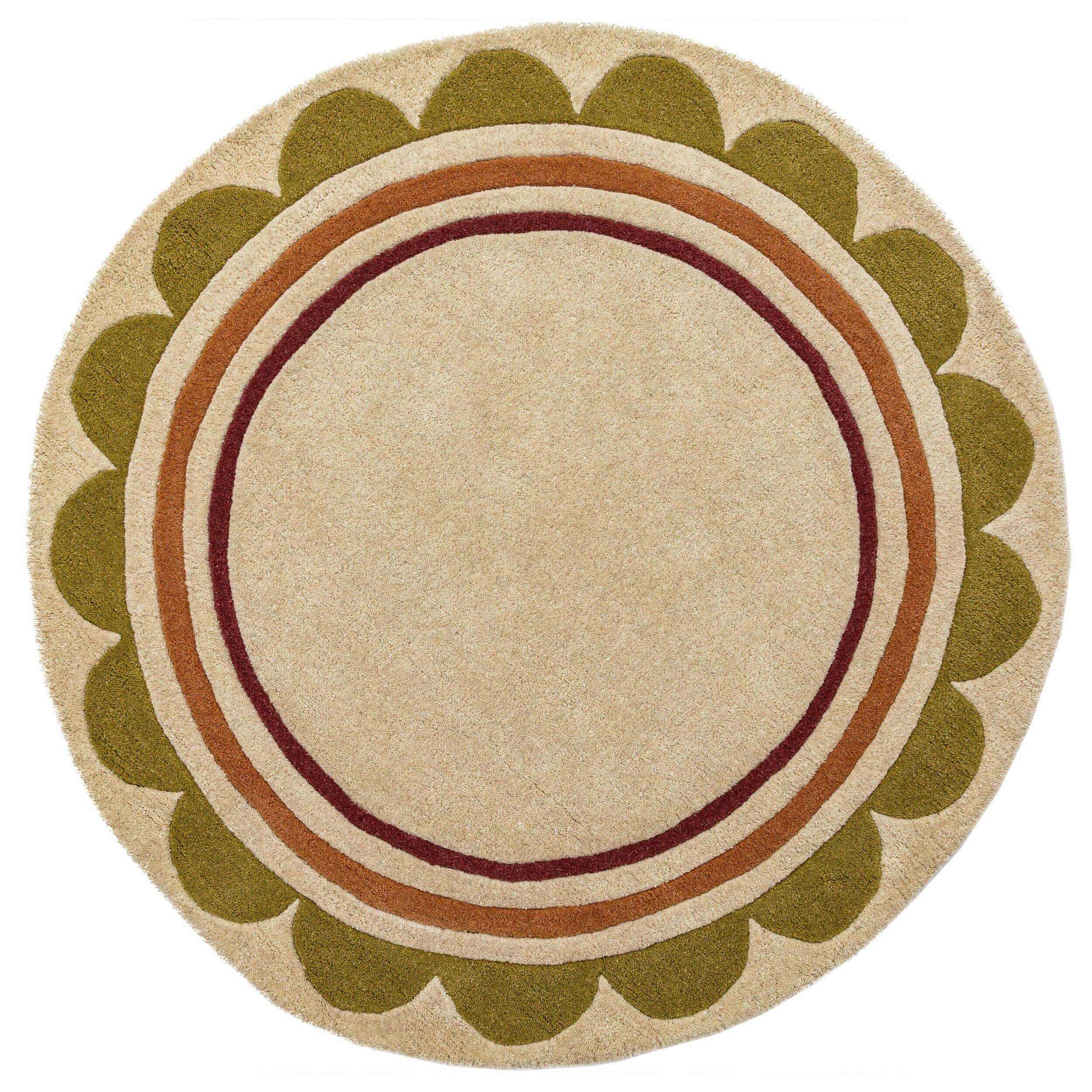 WOLLTEPPICH 120/120 cm Lois Grün rund  - Grün, Basics, Textil (120/120cm) - Flair Rugs