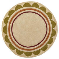 WOLLTEPPICH 120/120 cm Lois Grün rund  - Grün, Basics, Textil (120/120cm) - Flair Rugs