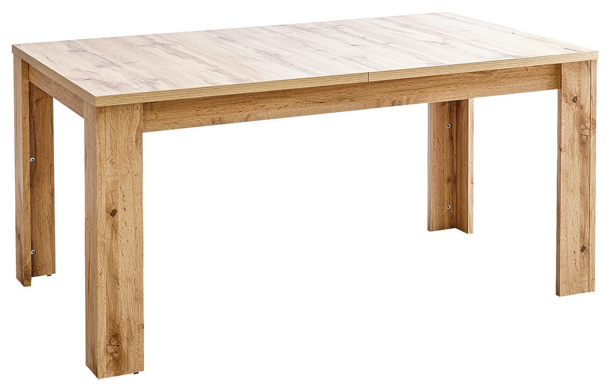 JEDILNA MIZA, barve hrasta  - barve hrasta, Konvencionalno, leseni material (160-240/90/76cm) - Hom`in