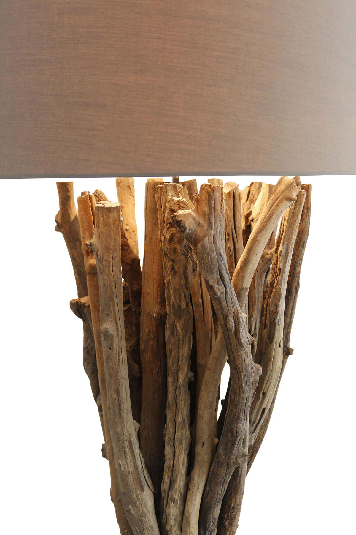 STEHLEUCHTE  30/175/30 cm   - Schwarz/Naturfarben, Design, Holz/Textil (30/175/30cm) - P & B