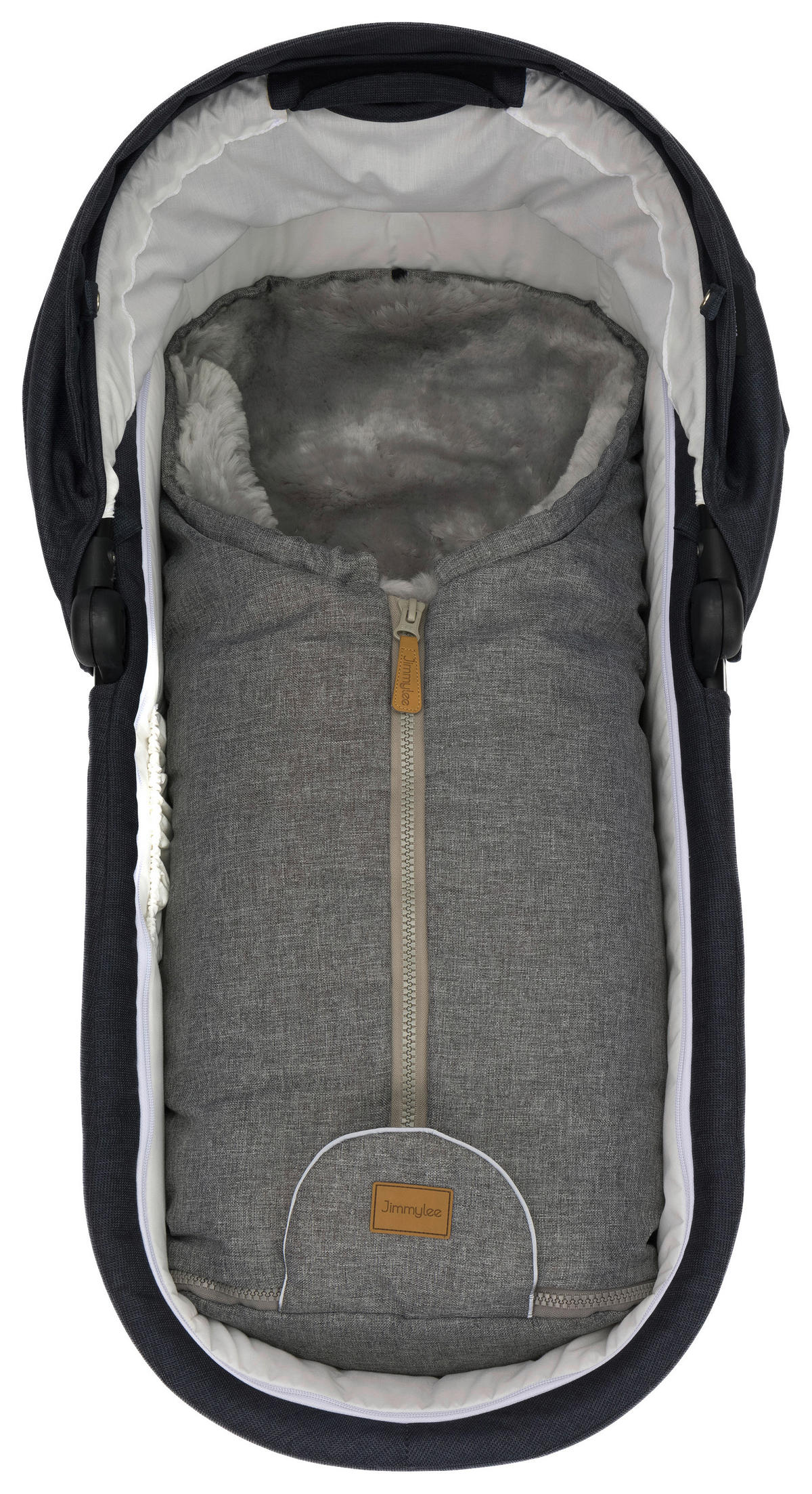BABYSCHALEN-FUßSACK  - Grau, Basics, Kunststoff/Fell (45/80cm) - Jimmylee